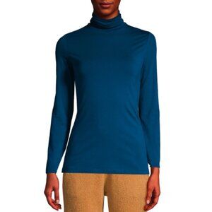 Lands' End Turquoise Turtleneck Size M Layering Wardrobe Staple Fall Winter